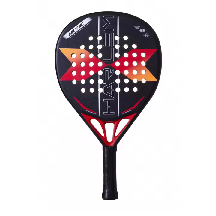 HARLEM PADEL Corex 18K – Tecnología 18K para mayor potencia y respuesta en cada golpe. Diseño llamativo en negro, amarillo, azul y gris. Control total en cada punto. - 1