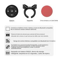 Control remoto de botón compatible con Bluetooth, Multimedia Inalámbrico, volante de moto, MP3, reproducción de Música Para Tablet IOS y Android - details 2
