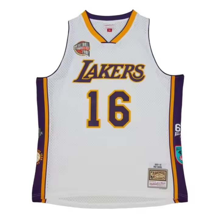 Camiseta Pau Gasol Los Angeles Lakers Swingman "Hall Of Fame" Mitchell and Ness Blanca - 1