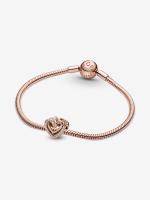 Brillantes-Baño de Oro Rosa de 14 K Pandora - Charm de Corazones entrelazados - details 2