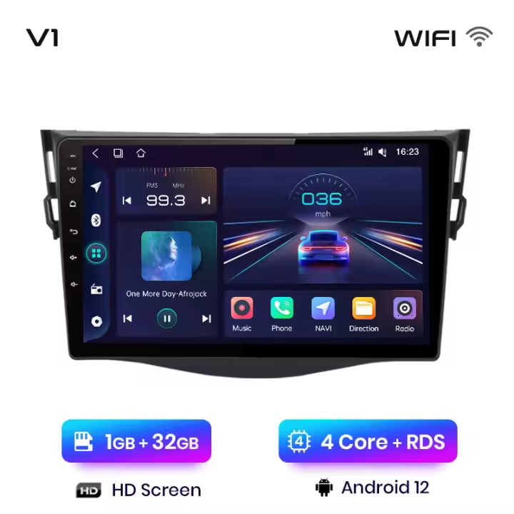 Junsun Radio Coche para Toyota RAV4  2007 2008 2009 2010 2011 Inalámbrico CarPlay Android Auto AI Voice 2 din Pantalla Coche Android Auto Multimedia Navegación GPS Auto radio - 1