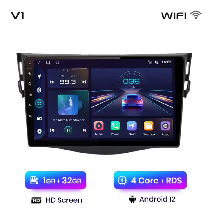Junsun Radio Coche para Toyota RAV4  2007 2008 2009 2010 2011 Inalámbrico CarPlay Android Auto AI Voice 2 din Pantalla Coche Android Auto Multimedia Navegación GPS Auto radio - 1