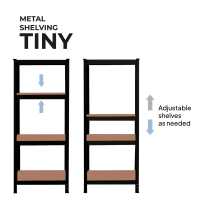 Ociodual Estanteria Metalica Tiny Negro, Estante Ideal para Hogar, Estanterias Trastero, Muebles, Oficina, Estanterias Almacenaje Divisible, Sin Tornillos, 240kg, 4 Baldas MDF, 150x60x30cm - details 4