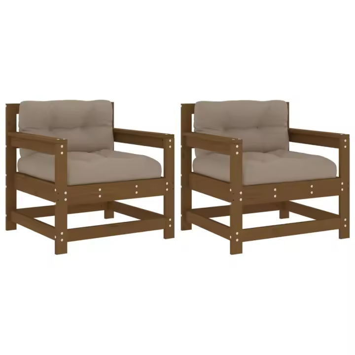 Madera maciza Pino marron Miel 2 UDS - 1
