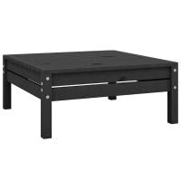 vidaXL Taburete de jardín de madera maciza de pino en color Blanco/Negro/Gris | cómodas modernas ergonómicas para comedor cocina salón hogar - details 1