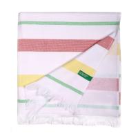 BENETTON Toalla de Playa Hamman 80x165cm 350gsm 100% Algodón Rosa, Amarillo y Verde - Rainbow BE - details 0