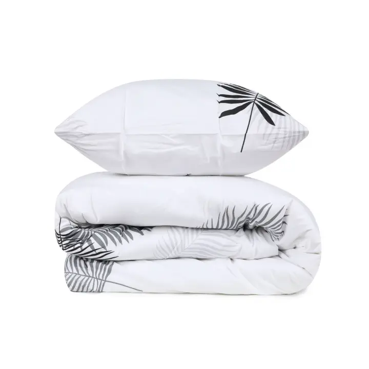 Wellhome Juego de Cama Funda Nórdica 240x220 Algodón Blanco Gris - Suavidad Garantizada - 1