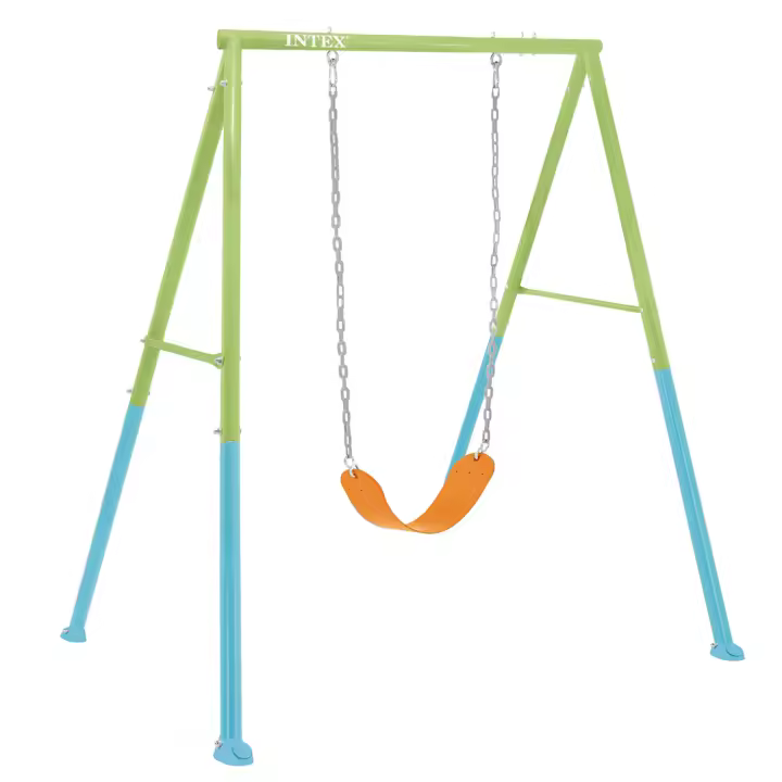 INTEX Columpio infantil, Altura regulable, Cadenas ajustables, Asiento flexible, Columpio jardín, Certificado CE, hasta 10 años, Columpios infantiles, Columpios para niños - 1