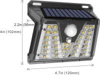 Luces Solares para Exterior, paquete de 4, 33 LED, impermeables IP65, Con sensor de movimiento, Luces Solares inalámstricas para patio y Escaleras. - details 0
