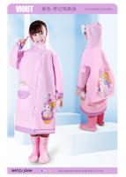 Chaqueta Impermeable Para Niños Con Mochila Dinosaurio Y Unicornio PVC Divertida Y Práctica Ropa Para Lluvia De Niños - details 25