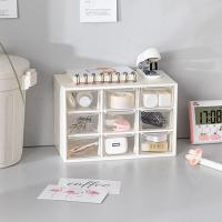 Caja De Almacenamiento Para Joyería Y Suministros De Escritorio Con 9 Compartimentos Pequeño Y Transparente Para Dormitorio Estudiante - details 0