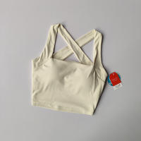 Sudadera Deportiva Sin Costuras Para Mujer Con Espalda Cruzada Y Amplias Alzas a Absorbedor De Choques Para Yoga Y Correr - details 1