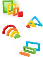 Juguetes Educativos De Madera Arcoíris Bloques De Pila DIY Juego De Colores Y Formas Para Niños Desarrollo Cognitivo Temprano - details 3