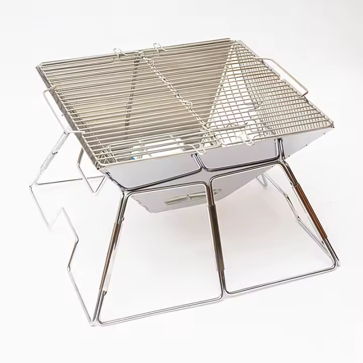 Parrilla de barbacoa portátil, estufa de exterior, estufa de leña, parrilla de barbacoa, estufa de camping portátil, estufa de carbón de acero inoxidable para el hogar, barbacoa portátil - 1
