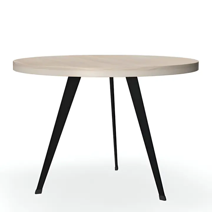 Mesa Redonda Auxiliar Madera Acacia ø55cm Bend de Actiu Estructura Negra - 1