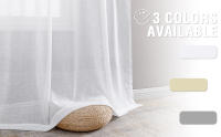JINCHAN Cortinas Transparentes De 1 Panel Para Sala De Estar Y Dormitorio Efecto De Tela De Lino Cortina De Ventana Con Bolsa De Rodamiento Modernas Y Sencillas - details 3