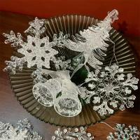 Adorno De Navidad De Acrílico Con Forma De Copo De Nieve Árbol De Navidad Campanas Estrella Decoración De Habitación Y Hogar - details 3
