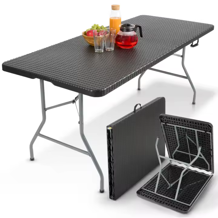 AREBOS Mesa plegable Mesa de jardín Mesa de comedor Mesa plegable camping 182cm - 1