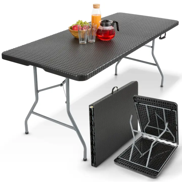 AREBOS Mesa plegable Mesa de jardín Mesa de comedor Mesa plegable camping 182cm - 1