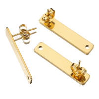 10pcs Pendantes De Estudium En Acero Inoxidable Rectangular Con Base Y Tapón Para Orejas Herramientas Para Joyería DIY - details 10