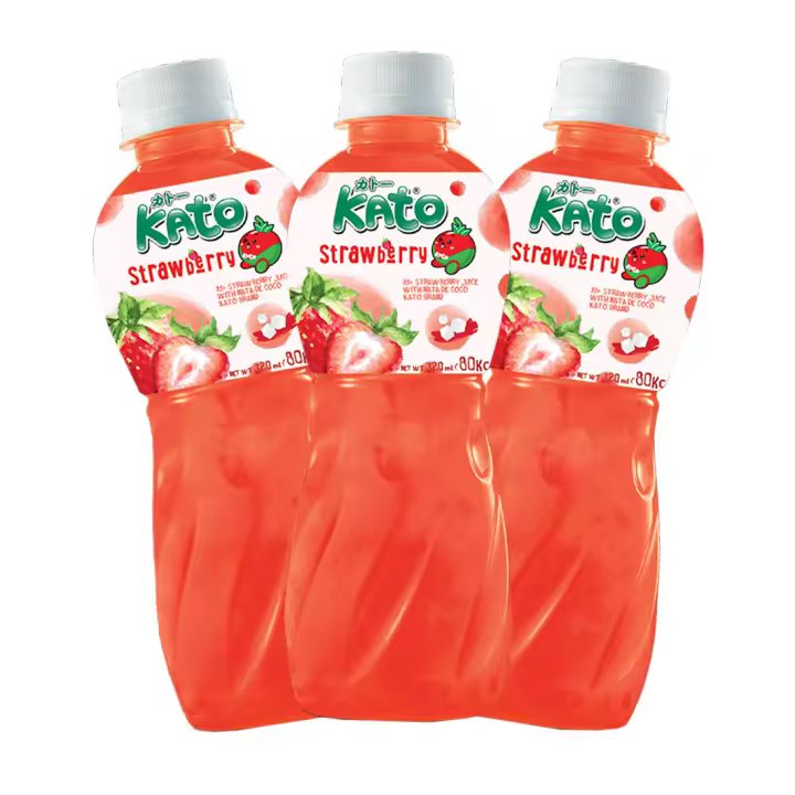 (KATO) BEBIDA DE FRESA CON GEL DE COCO 320ML - 1