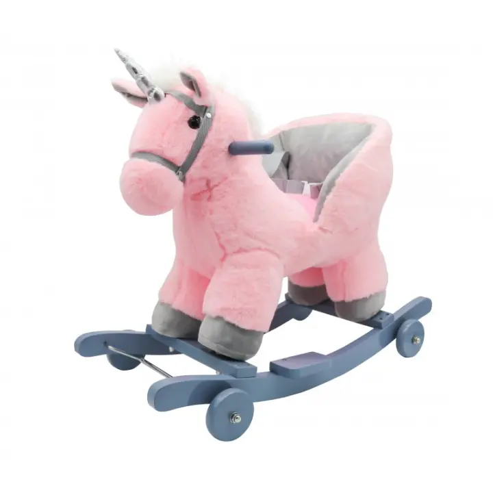Balancín caballo convertible 2 en 1, peluche muy suave para  niños y niñas pequeños balancín convertible en correpasillos - 1