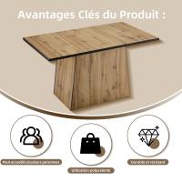 Conjunto de Mesa y Silla de Madera, Diseño único con sillas de Trinquete, Cojines envuelve en Cuero de PU, Muebles para el hogar elegantes y Sencillos - details 6