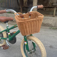 Cesta De Bicicleta Tejida a Mano De Rotan Almacenamiento Para Manillar Frontal Para Niños Y Adultos Bolsa Portabagajes Para Ciclismo - details 2