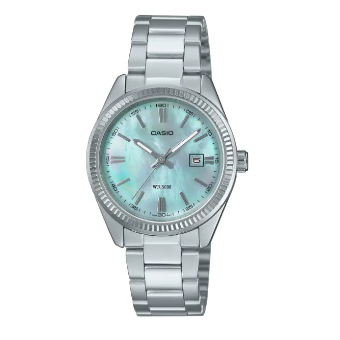 ​reloj mujer analógico clásico Casio LTP-1302DS-2AV Madreperla 34,5 × 30,2 × 8,8  mm correa de acero - 1