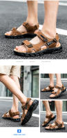 Sandalias Clásicas Para Hombre Verano Cuero Genuino Ligero Casual Moda Talla 38-46 Sandalias De Exterior Con Cierre De Correa Y Hebilla - details 9