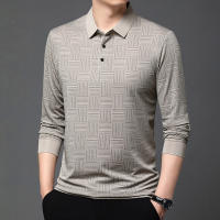 Camisa Polo Para Hombre De Color Sólido Casual Manga Larga Transpirable Cómoda Versátil Top Moda Negocios - details 10