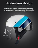 Casco De Motocicleta Retro Mitad Abierta Para Hombres Material ABS De Alta Calidad DOT Protección Respirable Peso 820g - details 3