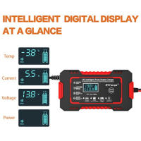 Cargador De Batería Inteligente 6A 12V Para Coche Y Motocicleta Unidad De Carga De Batería Lead-Acid Con Pantalla LCD - details 1