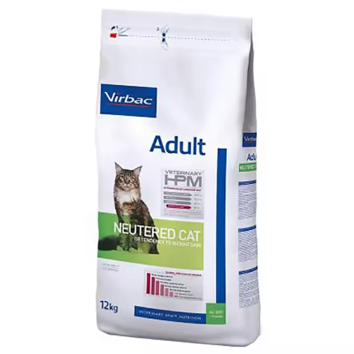 Virbac Comida Para Gatos Adultos Castrados Hpm 12kg - 1