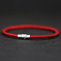 Pulsera De Hilo Rojo Con Hebilla Magnética Estilo Simple Unisex Joyería De Amistad Accesorios De Playa Regalo Pulsera De Cuerda Magnética Para Camaradería - details 8