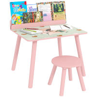AIYAPLAY Mesa y Silla Infantiles de 2 Piezas Mesa Infantil con Silla y Estante para Libros Escritorio para Niños de +3 Años para Sala de Juegos - details 0