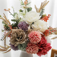 Bouquet De Rosa Natural Rosa Artificial Para Boda Decoración De Fiesta En Casa DIY Faux Plant Peony Champagne Sin Químicos - details 0