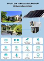 Cámara de Seguridad Solar de Lente Doble 4K 4G Tarjeta SIM Visión Nocturna Color Audio bidireccional - details 3