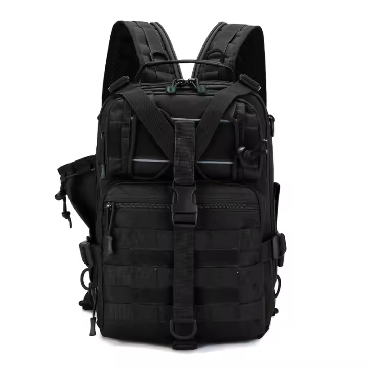 Mochila De Pesca Para Hombres Bolsa De Camping Y Viaje Al Aire Libre Con Sistema Molle Táctico Para Deportes Almacenamiento De Cañas Y Cajas De Señuelos - 1