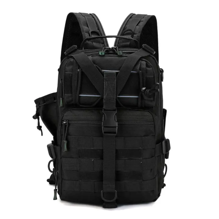Mochila De Pesca Para Hombres Bolsa De Camping Y Viaje Al Aire Libre Con Sistema Molle Táctico Para Deportes Almacenamiento De Cañas Y Cajas De Señuelos - 1