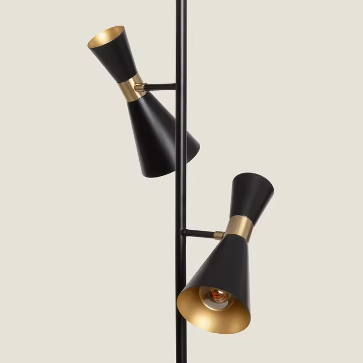 Ledkia Lámpara de Pie de Metal 2 Focos Jigger - Diseño Elegante y Ajustable - 1