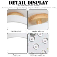 Lámpara De Techo Para Entrada Estilo Nórdico Madera Redonda Para Pasillo Comedor Estudio Dormitorio Baño Iluminación Industrial - details 7