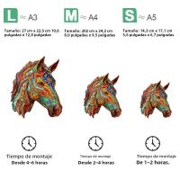 Puzzle De Madera En Forma De Caballo Colorido Juego Interactivo Para Familia Regalo Elegante Para Adultos Mayores Irregular - details 9
