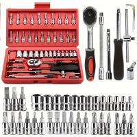 Juego De Herramientas De 46 Piezas Con Llave De Eje Y Destornillador Combinado Herramienta De Reparación Automática Para Coche - details 1