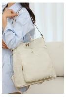 Nuevo bolso de cuero suave, gran capacidad, mochila retro europea y americana, gran capacidad, moda, color en contraste, mochila para mamá de doble propósito - details 13
