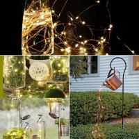 Luces De Cadena Solar Para Exteriores IP65 Impermeables Con 8 Modos Luces De Navidad Y Patio En Oro Y Plata Por ZTree - details 1