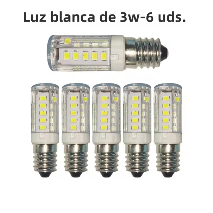 6Pcs Bombillas LED E14 3W/9W 220V Base T3/T4 Omnidirigentes Para Ventilador De Techo Y Candelabro No Dimmer Color Temperatura 2700K~6500K - 1