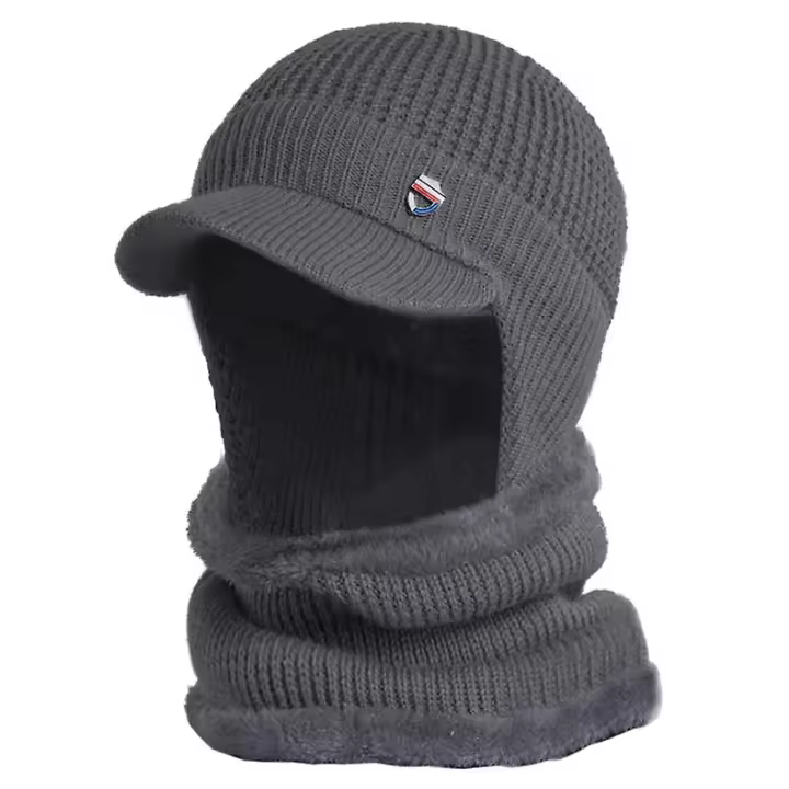 Verde - Conjunto de 2 Uds de Gorro y Bufanda de Invierno para Hombre - Gorro Grueso con Visera y Orejeras - Gorra de Béisbol a Prueba de Viento - 1
