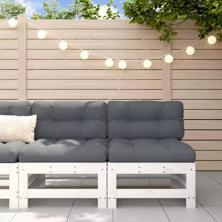 Blanco de Madera de Pino sofás de Jardín - 1