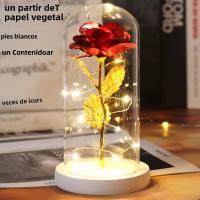 Rosa De Boda Con LED Galaxia Enchanted Con Luz En Domos Regalo De San Valentín Navidad Día De La Madre Belleza Y La Bestia - details 12